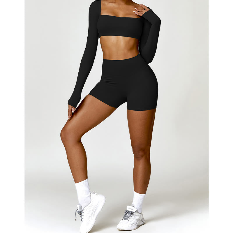 Buddha Stones Gimnasio Deportes Yoga Sin Espalda Bra Crop Tank Top Pantalones Cortos - image 7