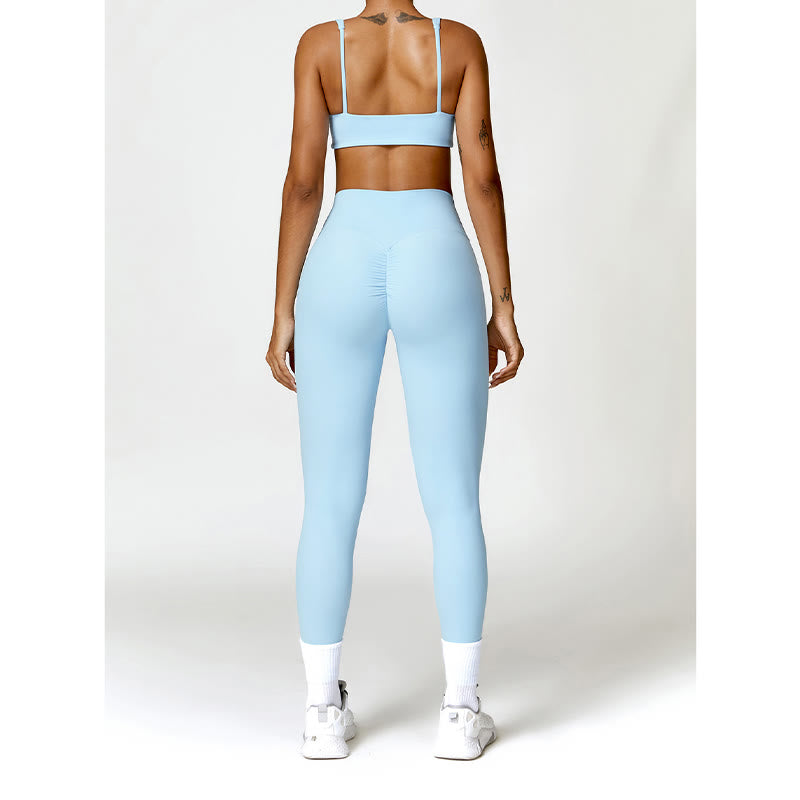 Buddha Stones Gimnasio Deportes Yoga Sin Espalda Bra Crop Tank Top Pantalones Cortos - image 19