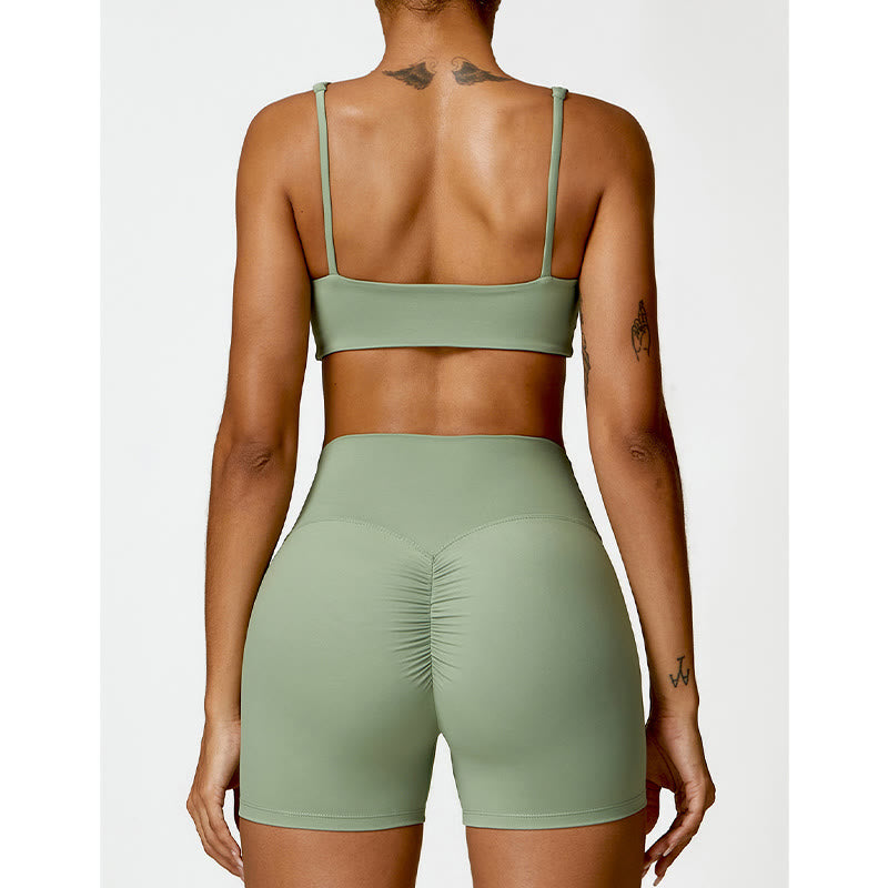 Buddha Stones Gimnasio Deportes Yoga Sin Espalda Bra Crop Tank Top Pantalones Cortos - image 33