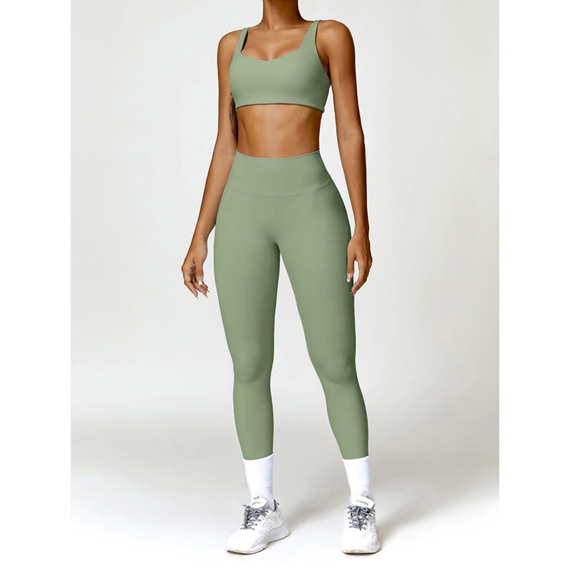 Buddha Stones Gimnasio Deportes Yoga Sin Espalda Bra Crop Tank Top Pantalones Cortos - image 27