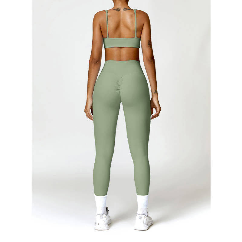 Buddha Stones Gimnasio Deportes Yoga Sin Espalda Bra Crop Tank Top Pantalones Cortos - image 28
