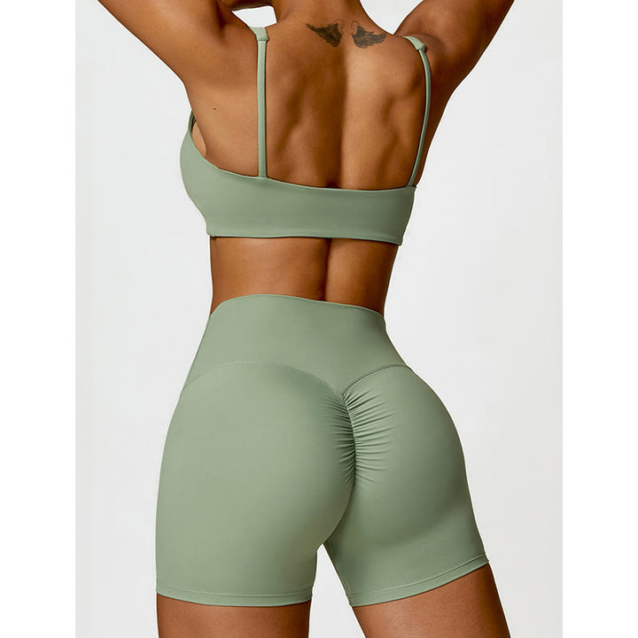 Buddha Stones Gimnasio Deportes Yoga Sin Espalda Bra Crop Tank Top Pantalones Cortos - image 34