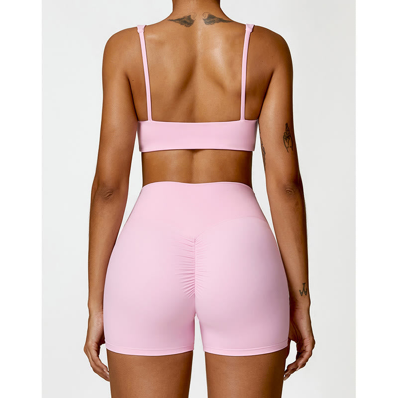 Buddha Stones Gimnasio Deportes Yoga Sin Espalda Bra Crop Tank Top Pantalones Cortos - image 40