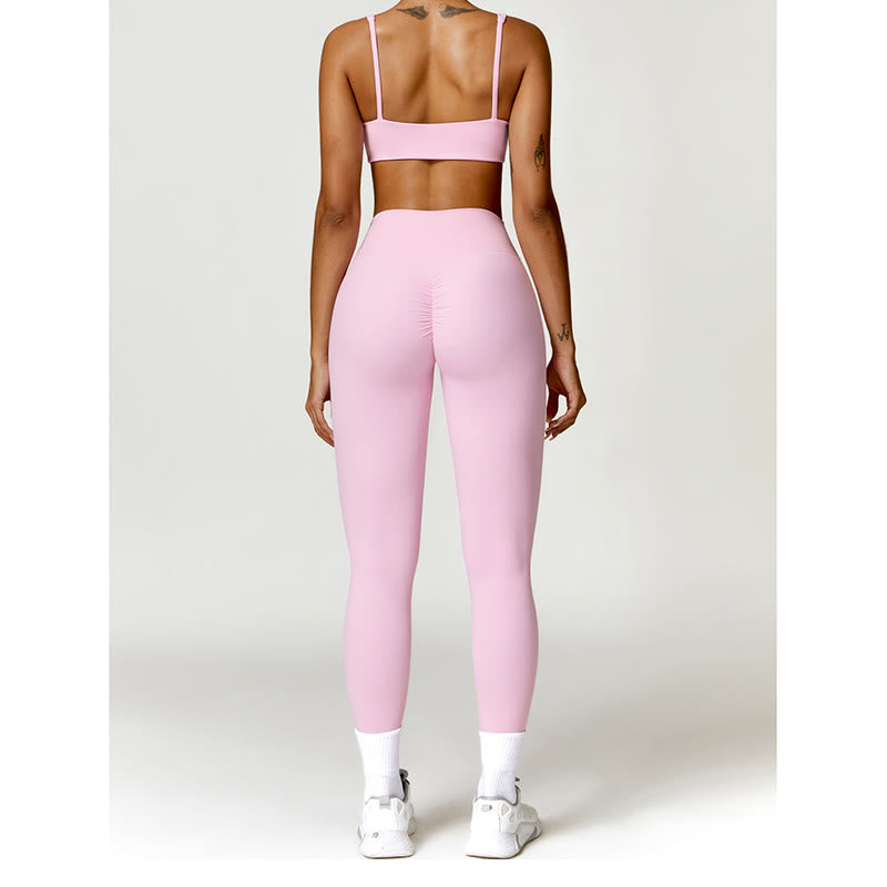 Buddha Stones Gimnasio Deportes Yoga Sin Espalda Bra Crop Tank Top Pantalones Cortos - image 42