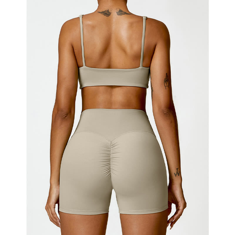 Buddha Stones Gimnasio Deportes Yoga Sin Espalda Bra Crop Tank Top Pantalones Cortos - image 53