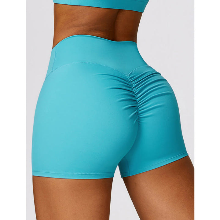 Buddha Stones Gimnasio Deportes Yoga Sin Espalda Bra Crop Tank Top Pantalones Cortos Transpirables - Azul - Bermudas - US8-10, UK/AU12-14, EU40-42 (XL) - image 0