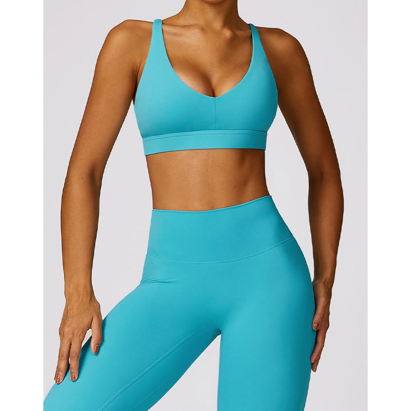 Buddha Stones Gimnasio Deportes Yoga Sin Espalda Bra Crop Tank Top Pantalones Cortos Transpirables - image 9