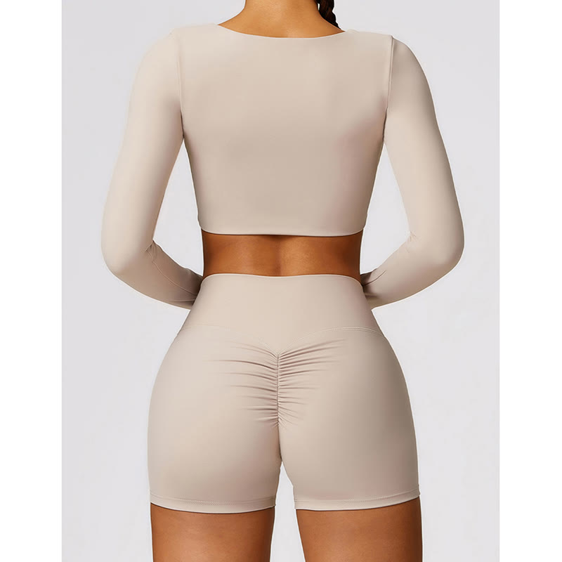 Buddha Stones Gimnasio Deportes Yoga Sin Espalda Bra Crop Tank Top Pantalones Cortos Transpirables