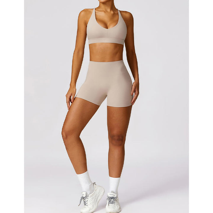 Buddha Stones Gimnasio Deportes Yoga Sin Espalda Bra Crop Tank Top Pantalones Cortos Transpirables - image 31