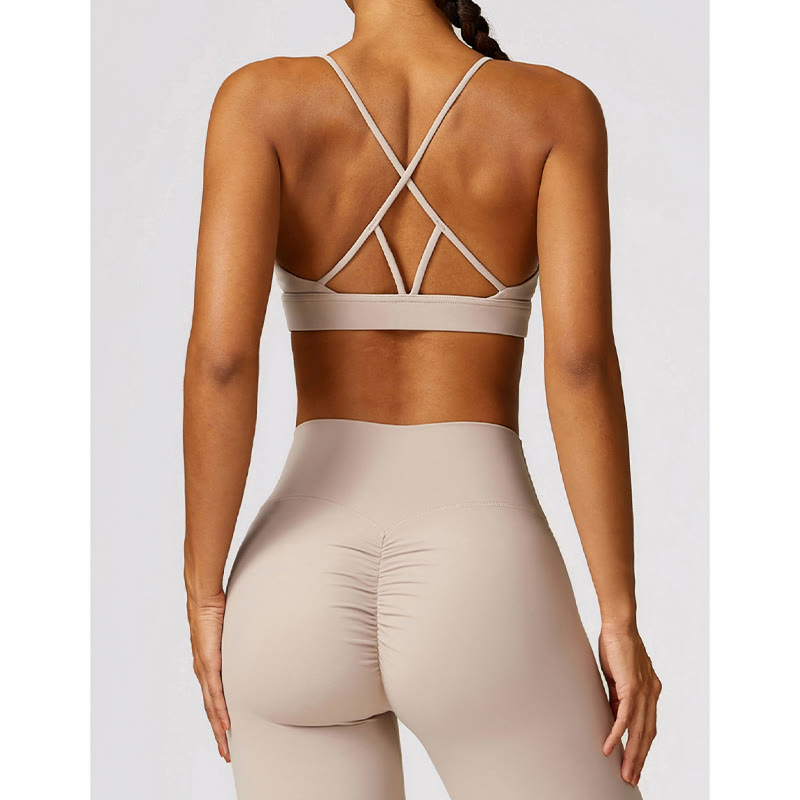 Buddha Stones Gimnasio Deportes Yoga Sin Espalda Bra Crop Tank Top Pantalones Cortos Transpirables - image 30