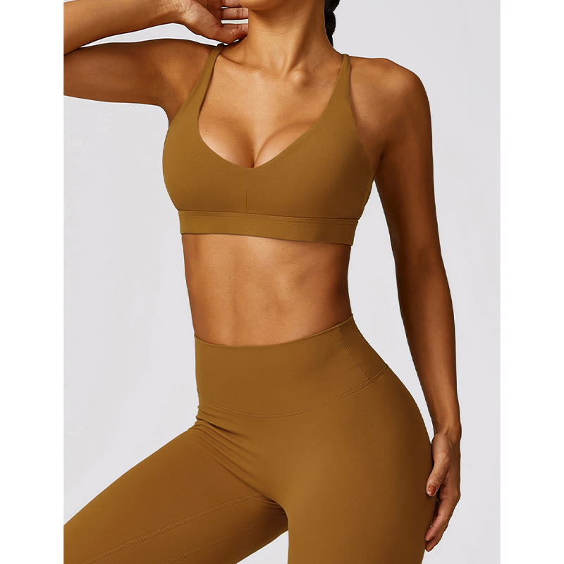 Buddha Stones Gimnasio Deportes Yoga Sin Espalda Bra Crop Tank Top Pantalones Cortos Transpirables