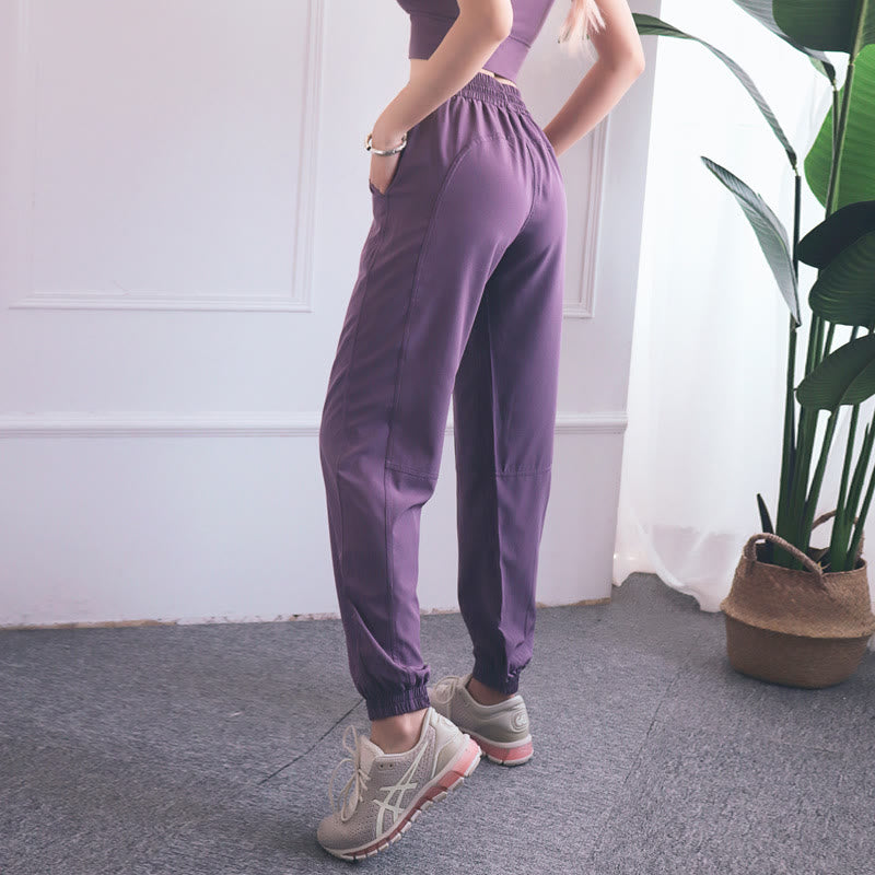 Pantalones deportivos de cintura alta con diseño de Buddha Stones , para fitness, yoga, deportes, con bolsillos - Púrpura - US8-10, UK/AU12-14, EU40-42 (XL) - image 15