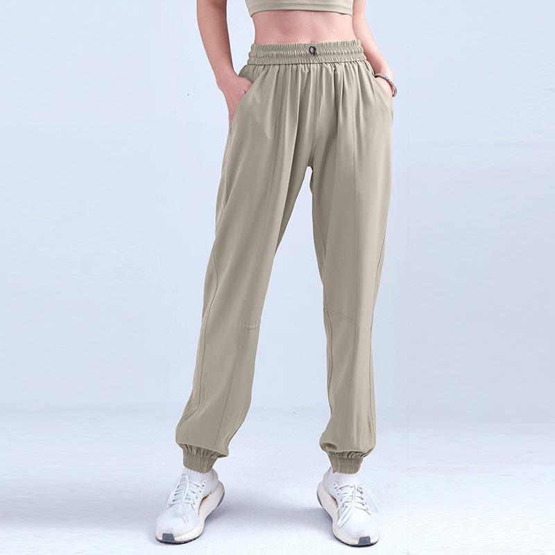 Pantalones deportivos de cintura alta con diseño de Buddha Stones , para fitness, yoga, deportes, con bolsillos - Caqui - US8-10, UK/AU12-14, EU40-42 (XL) - image 35
