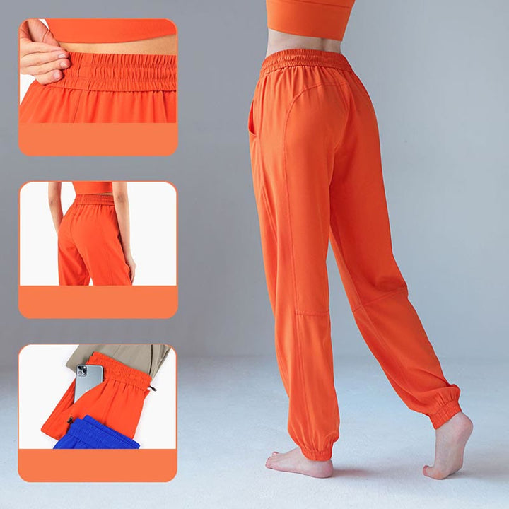 Pantalones deportivos de cintura alta con diseño de Buddha Stones , para fitness, yoga, deportes, con bolsillos - image 4