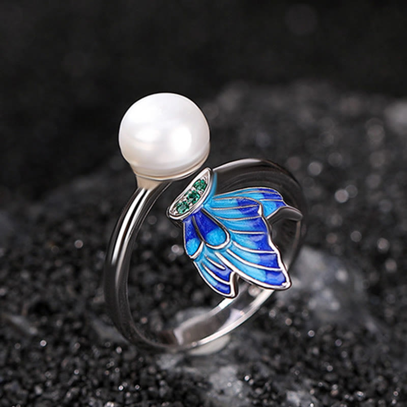 Collar con colgante y pendientes de plata de ley 925 con Buddha Stones , perlas y mariposas - image 11