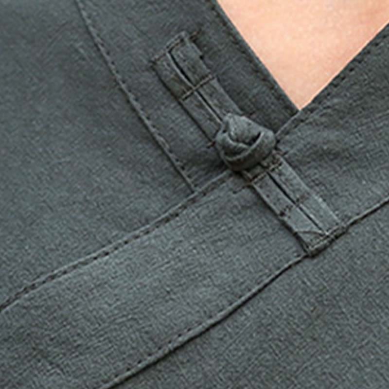 Buddha Stones 2 uds media manga cuello en V camisa Top pantalones meditación Zen Tai Chi ropa de lino conjunto de mujer - image 21