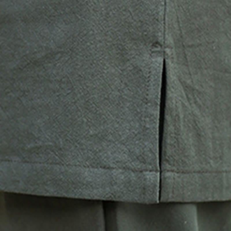 Buddha Stones 2 uds media manga cuello en V camisa Top pantalones meditación Zen Tai Chi ropa de lino conjunto de mujer - image 22
