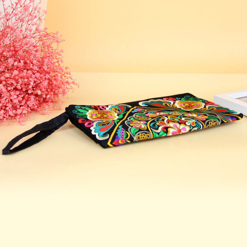 Cartera de compras con bordado de flores de Buddha Stones, dragón, mariposa, cosmos - image 21