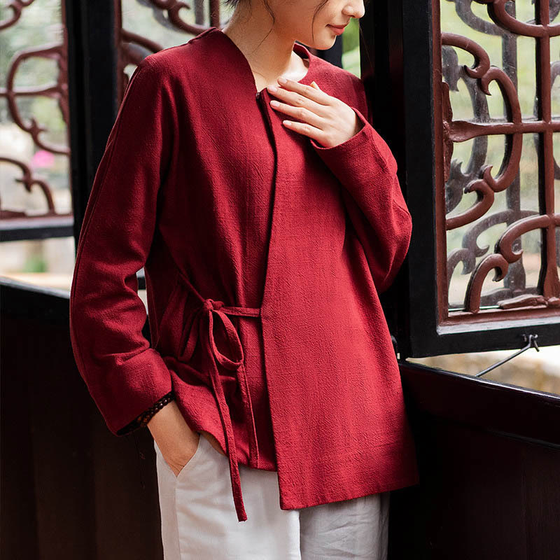 Buddha Stones Chaqueta de manga larga Camisa Top Pantalones de pierna ancha Zen Tai Chi Yoga Ropa de meditación