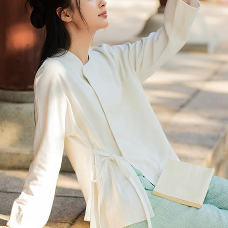 Buddha Stones Chaqueta de manga larga Camisa Top Pantalones de pierna ancha Zen Tai Chi Yoga Ropa de meditación