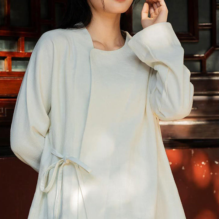 Buddha Stones Chaqueta de manga larga Camisa Top Pantalones de pierna ancha Zen Tai Chi Yoga Ropa de meditación
