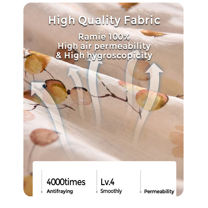 Camiseta holgada con manga farol y estampado de hojas de frutas y Buddha Stones - image 16