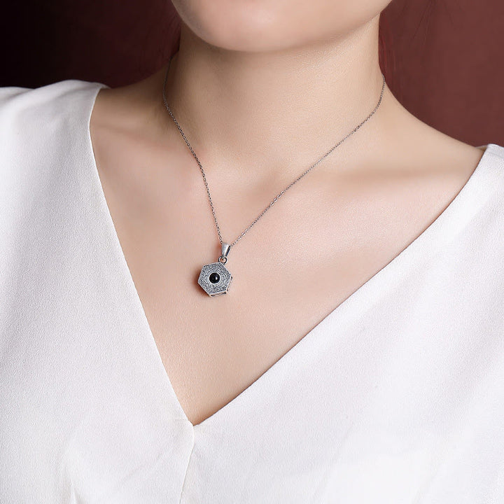 Collar con colgante de plata de ley 990 con Buddha Stones tibetanas Om Mani Padme Hum Lotus Love Projection - image 7