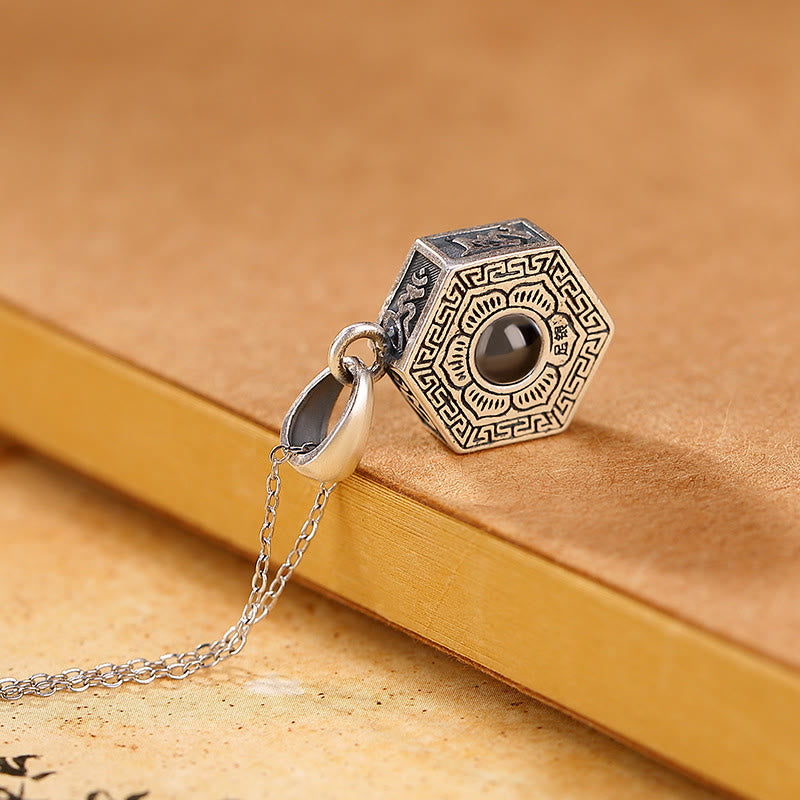 Collar con colgante de plata de ley 990 con Buddha Stones tibetanas Om Mani Padme Hum Lotus Love Projection - image 2