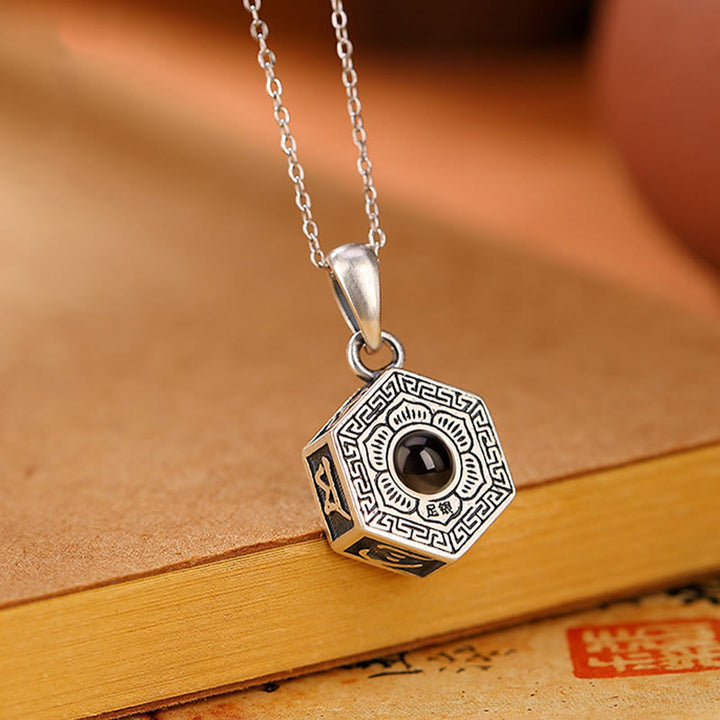 Collar con colgante de plata de ley 990 con Buddha Stones tibetanas Om Mani Padme Hum Lotus Love Projection - image 1