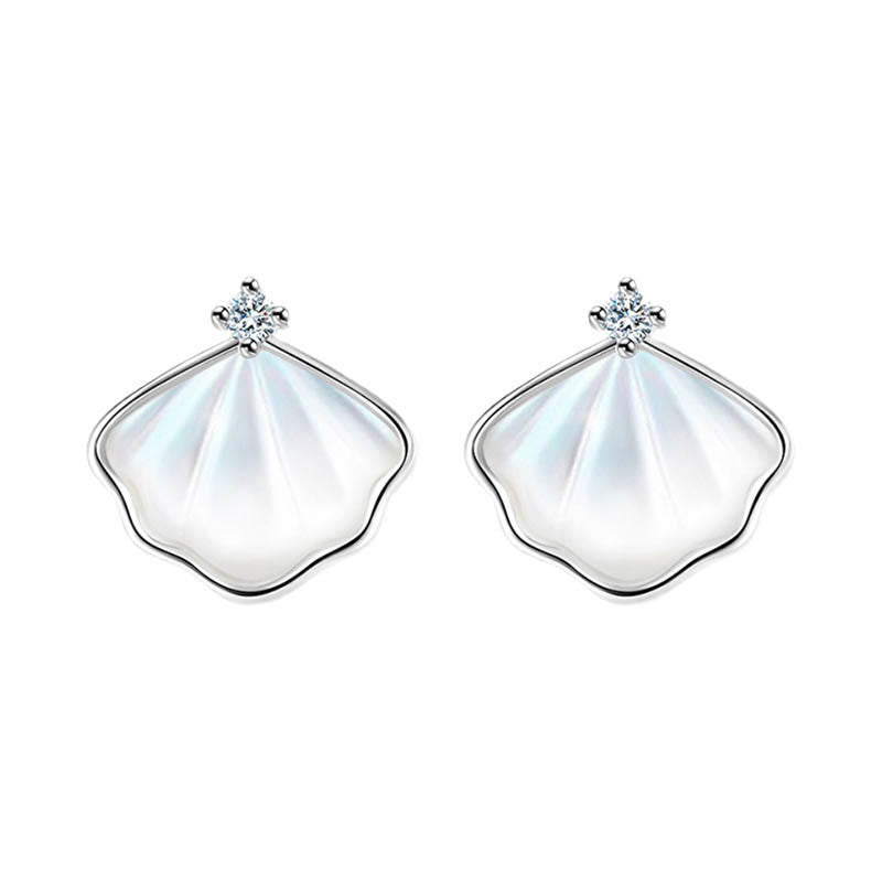 Juego de joyas de plata de ley 925 con Buddha Stones, concha de piedra Tridacna, colgante, pulsera, pendientes - Plata - Pendientes - image 10