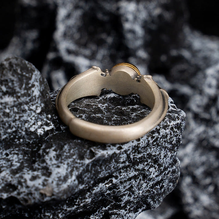 Anillo ajustable de plata de ley 925 con Buddha Stones Manjusri Mantra Om Mani Padme Hum Peace - image 3