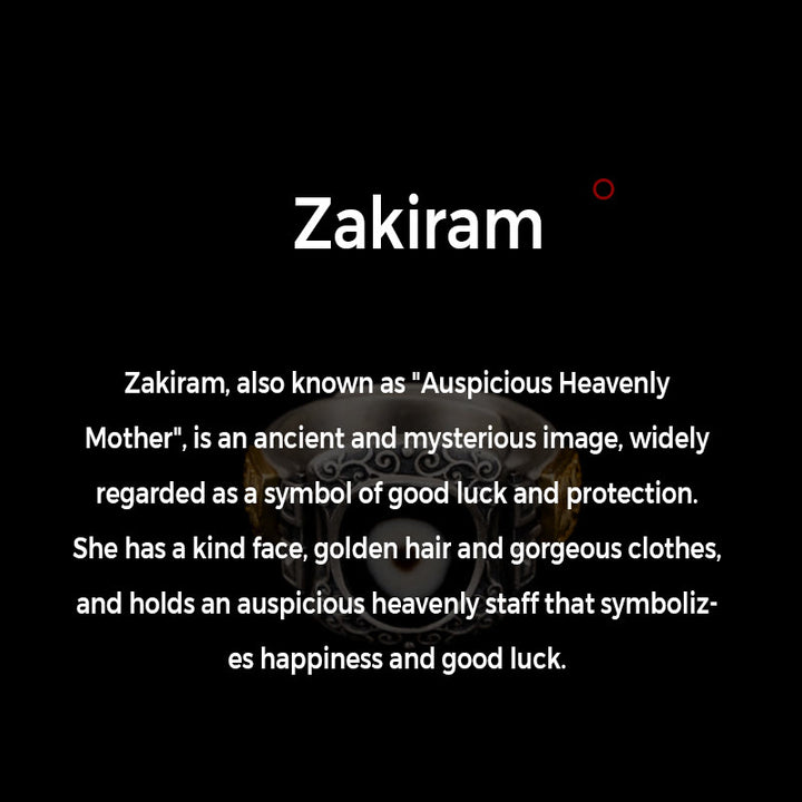 Anillo de protección de cuentas Dzi con diseño de diosa de la riqueza Zakiram de plata de ley 925 con Buddha Stones - image 7