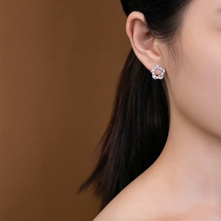 Juego de pendientes y anillo con colgante de sabiduría curativa con diseño de hoja de perlas de plata de ley 925 con Buddha Stones - image 4