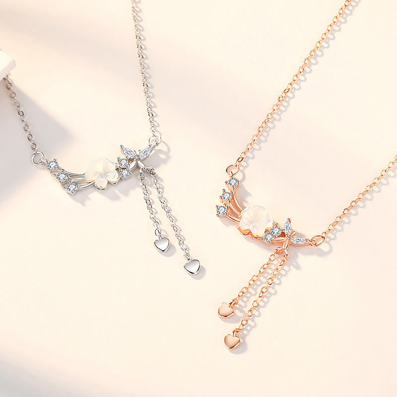 Juego de pendientes con colgante de collar de amor de mariposa y flor de plata de ley 925 con Buddha Stones - image 5