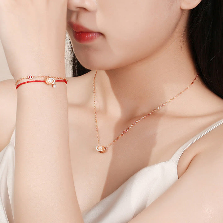 Buddha Stones, lingotes de perlas de Plata de Ley 925, monedas de cobre, collar curativo, colgante, conjunto de pulsera de cuerda roja - image 1