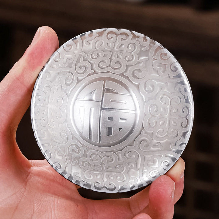 Tazas de té de cerámica de plata dorada con diseño del Tíbet y Buddha Stones , tazas de té de Kung Fu, 55ml