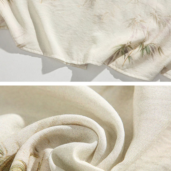 Camiseta de media manga con estampado de hojas de bambú amarillas y verdes de Buddha Stones, camiseta para hombre - image 11