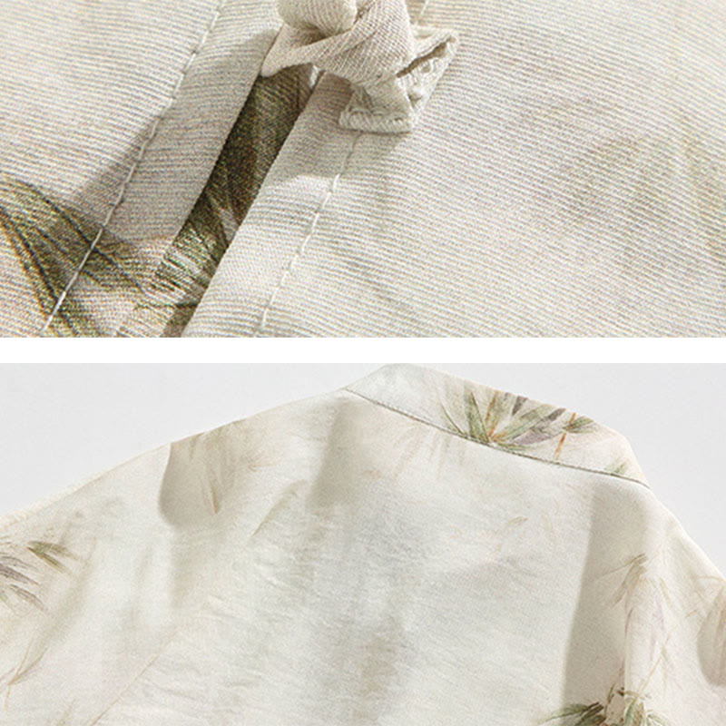 Camiseta de media manga con estampado de hojas de bambú amarillas y verdes de Buddha Stones, camiseta para hombre - image 12