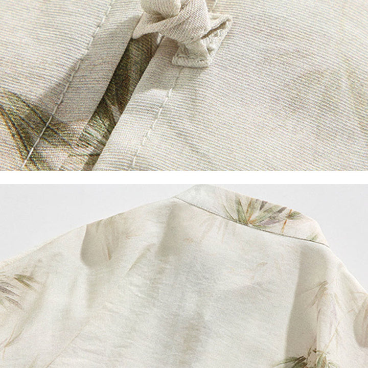 Camiseta de media manga con estampado de hojas de bambú amarillas y verdes de Buddha Stones, camiseta para hombre - image 12