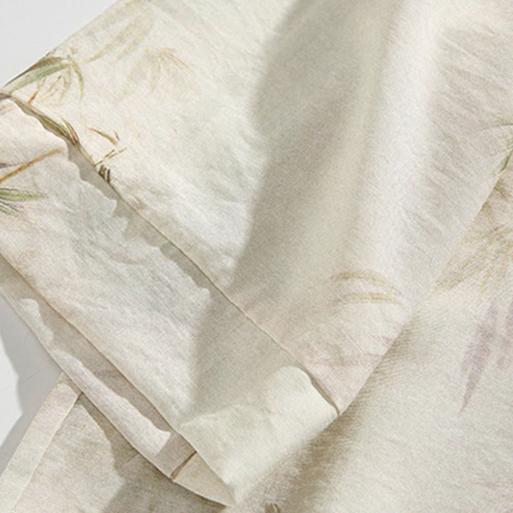 Camiseta de media manga con estampado de hojas de bambú amarillas y verdes de Buddha Stones, camiseta para hombre - image 13