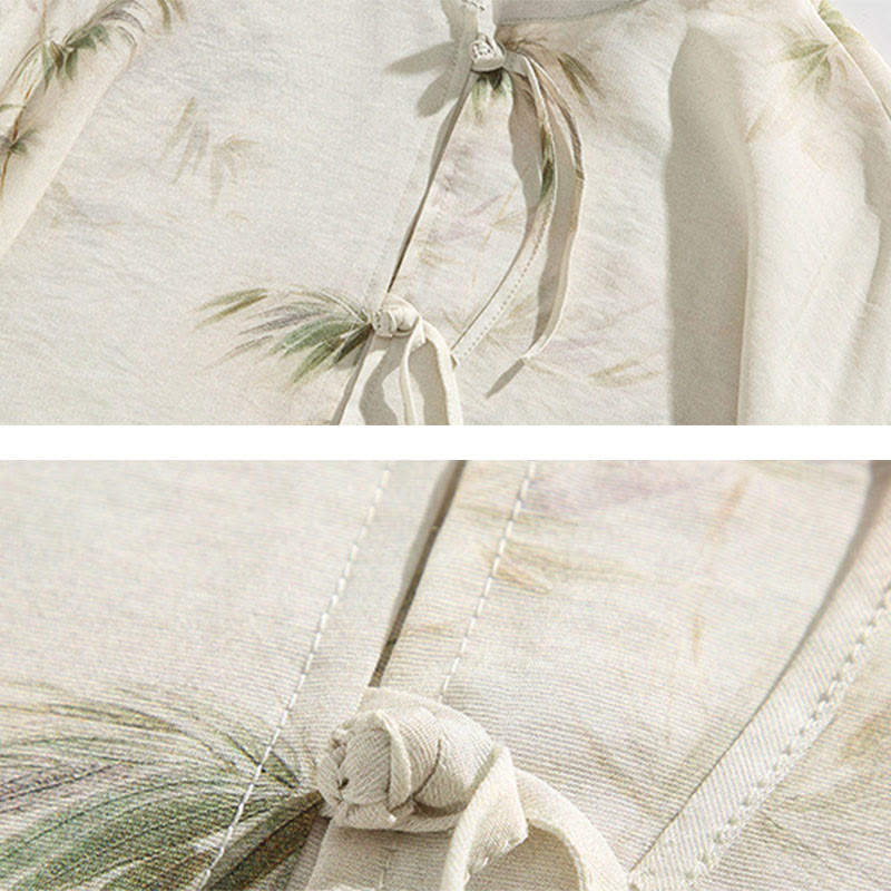 Camiseta de media manga con estampado de hojas de bambú amarillas y verdes de Buddha Stones, camiseta para hombre - image 10