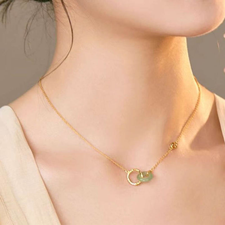 Colgante de plata de ley 925 con Buddha Stones , Aventurina verde Natural, hebilla de la paz, moneda de bambú, colgante de prosperidad - image 4