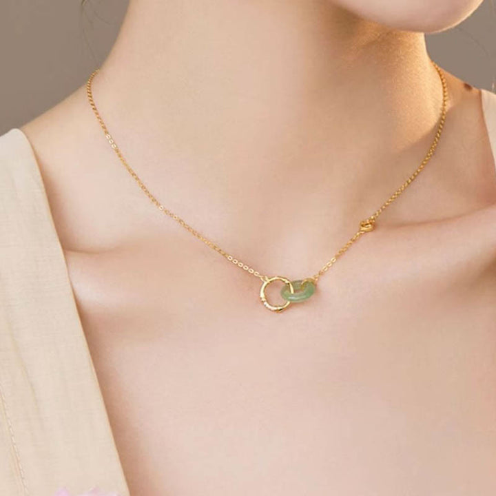 Colgante de plata de ley 925 con Buddha Stones , Aventurina verde Natural, hebilla de la paz, moneda de bambú, colgante de prosperidad - image 5