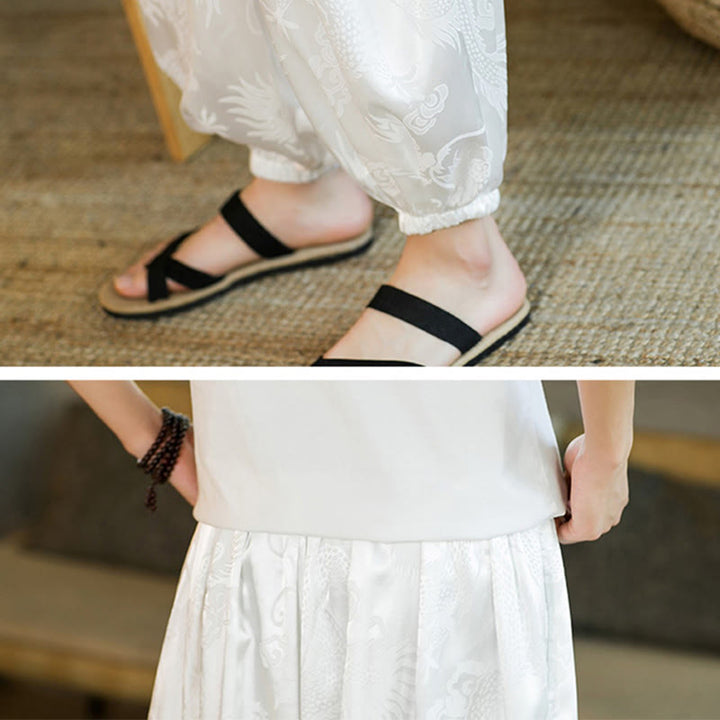 Pantalones bombachos holgados con estampado de dragón y Buddha Stones para hombre con bolsillos - image 17