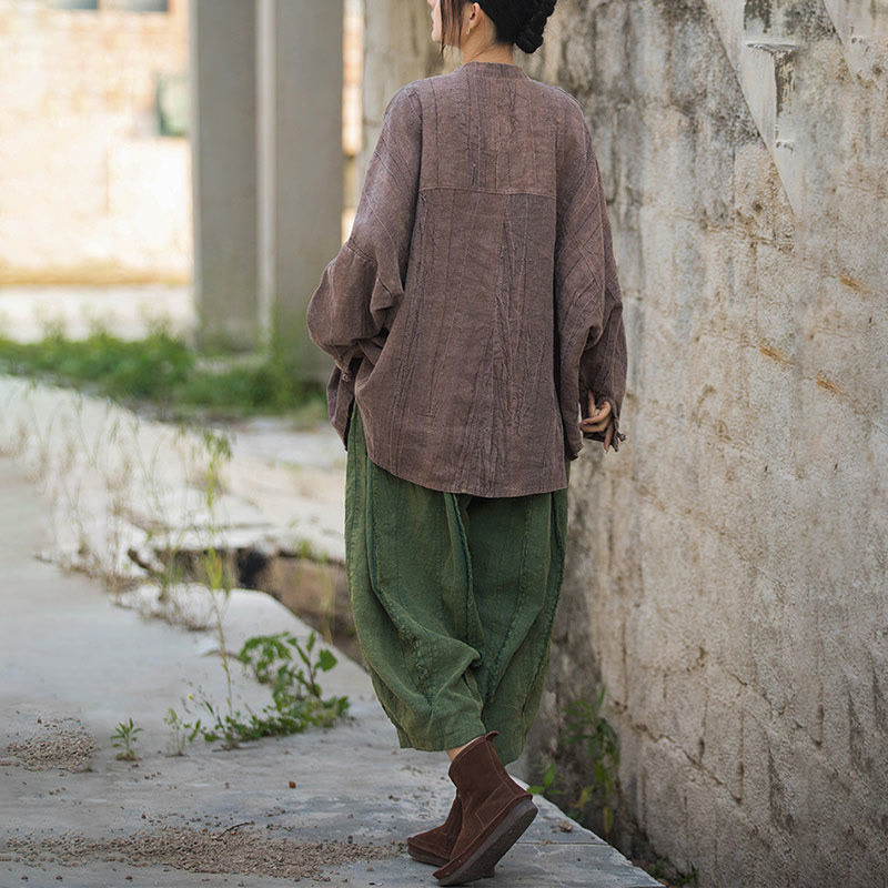 Chaqueta con frente abierto de meditación Zen de manga larga con botón de rana y teñido anudado de Buddha Stones - image 25