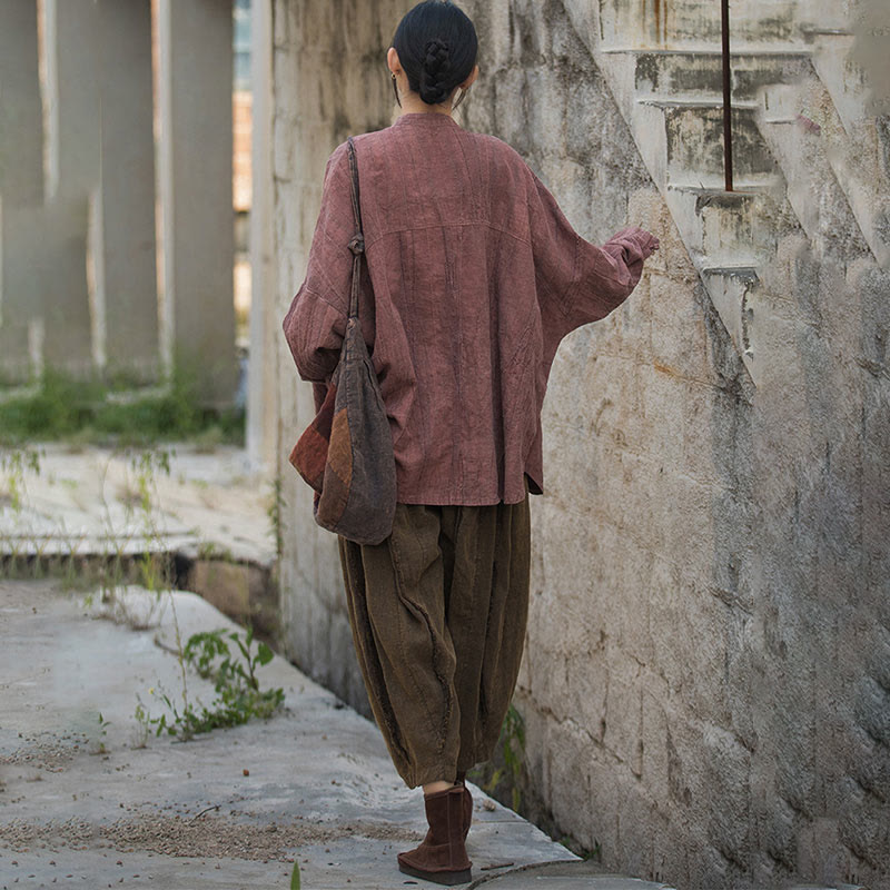 Chaqueta con frente abierto de meditación Zen de manga larga con botón de rana y teñido anudado de Buddha Stones - image 30