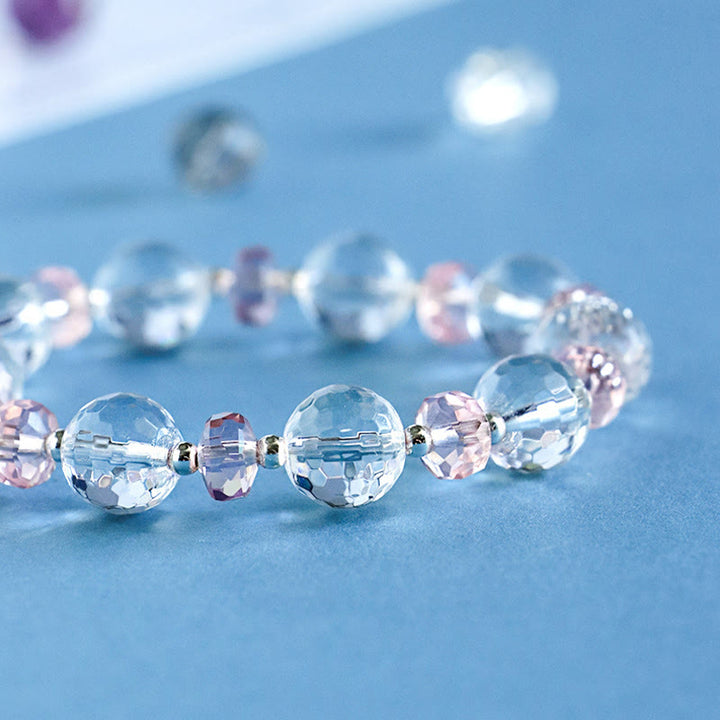 Buddha Stones Pulsera con dije de estrella protectora de cristal blanco y cristal rosa - image 5