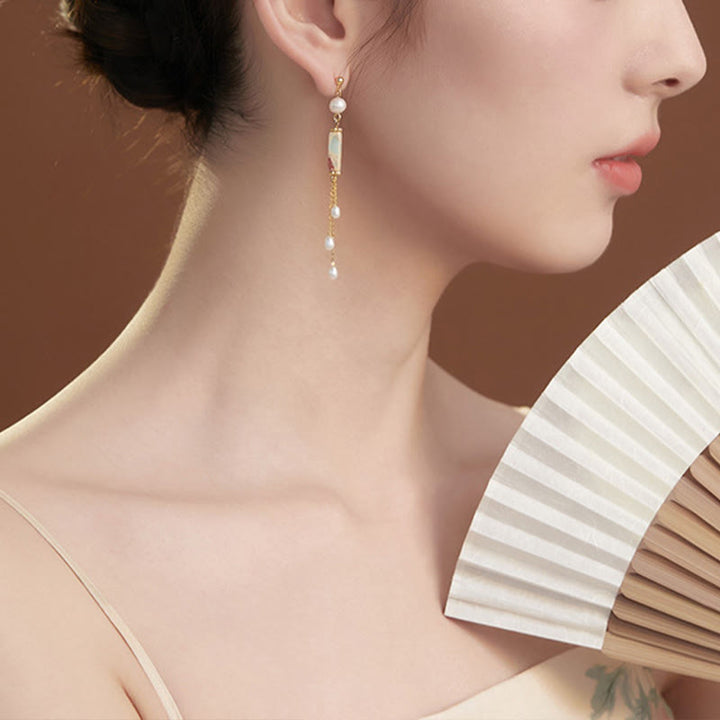 Buddha Stones Pendientes colgantes curativos de plata de ley 925 con piedras de Shoushan y perlas. - image 7