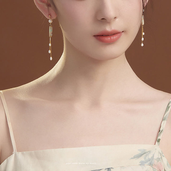 Buddha Stones Pendientes colgantes curativos de plata de ley 925 con piedras de Shoushan y perlas. - image 4