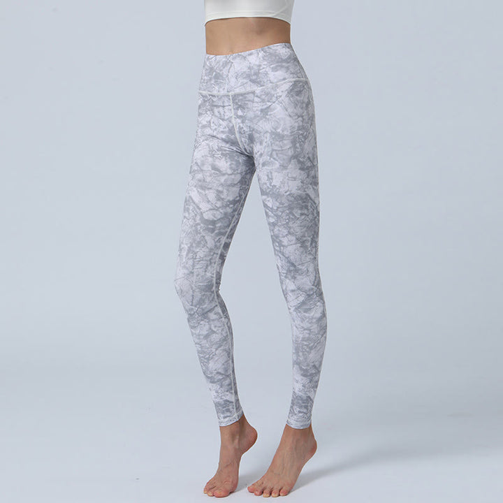 Buddha Stones flores hojas impresión deportes fitness yoga cintura alta polainas pantalones de yoga para mujer - Gris - US8-10, UK/AU12-14, EU40-42 (XL) - image 13